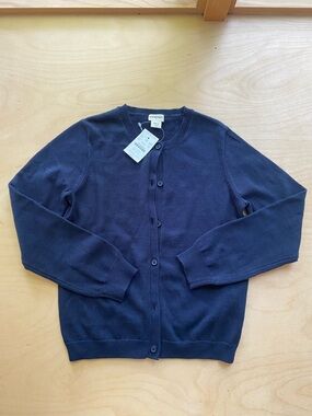 Crewcuts Girls 8-9 Navy Blue Classic Button-Up Cardigan